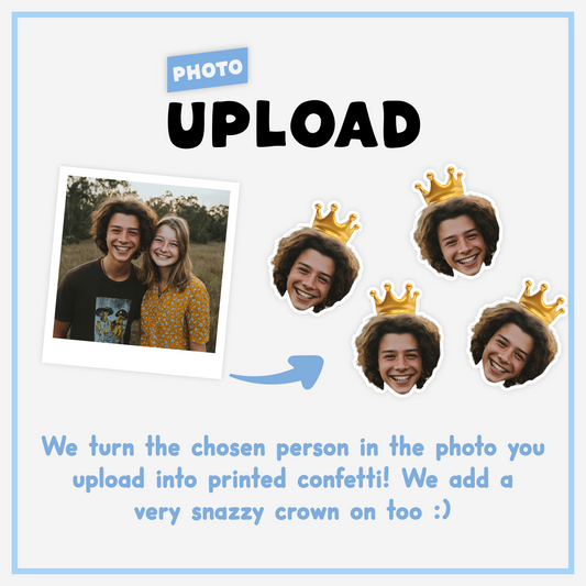 Personalised Face Confetti + Crown
