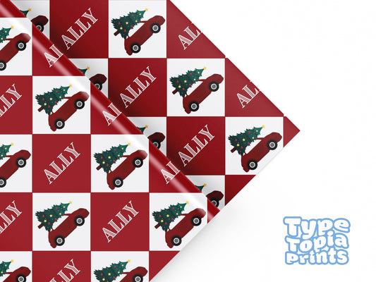 Driving Home For Christmas | Personalised Christmas Wrapping Paper
