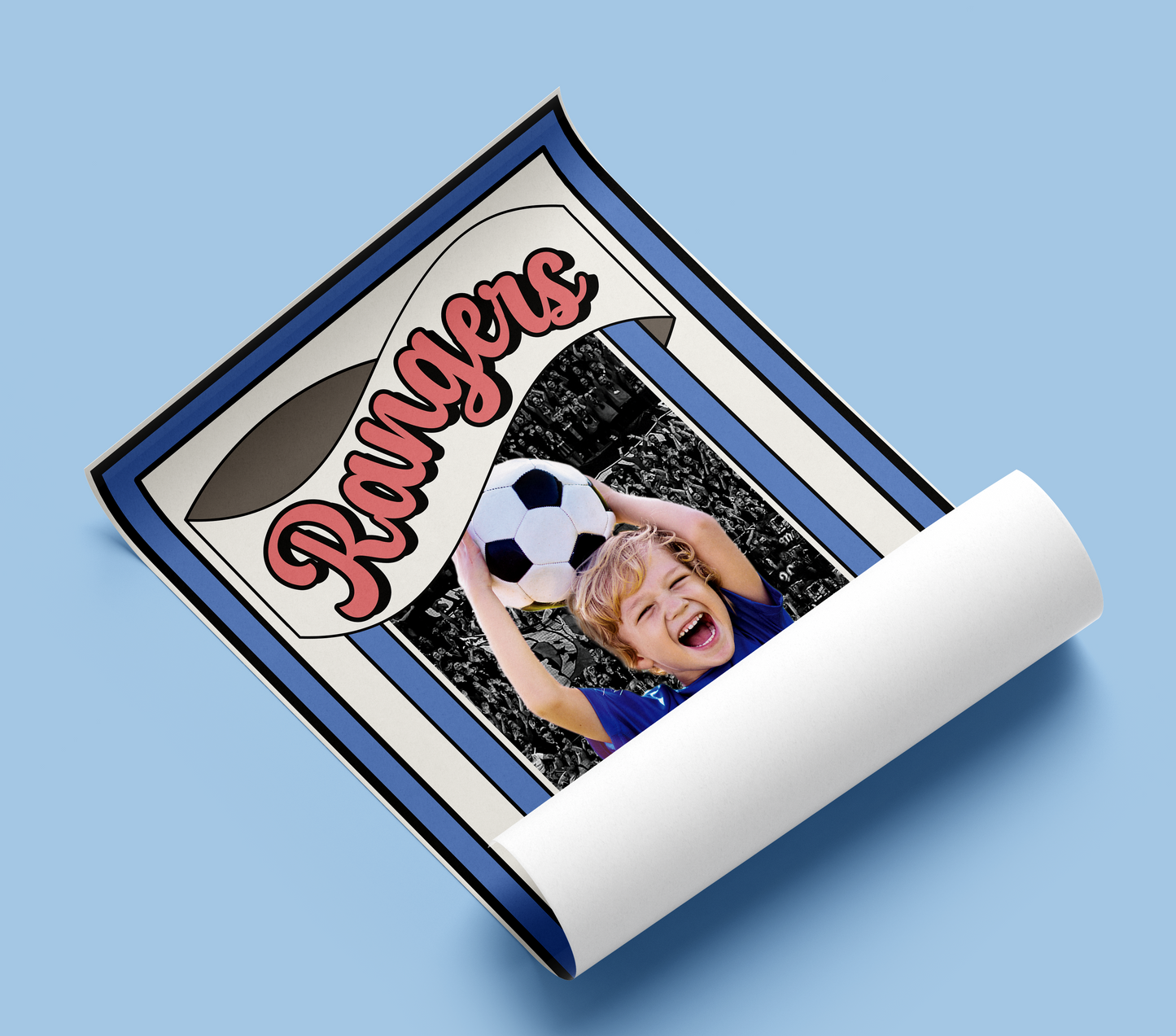 Personalised Photo Poster | Any Face | Any Club | Retro Football Card | Your Photo