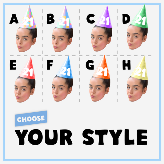 Personalised Face Mask - With A Party Hat