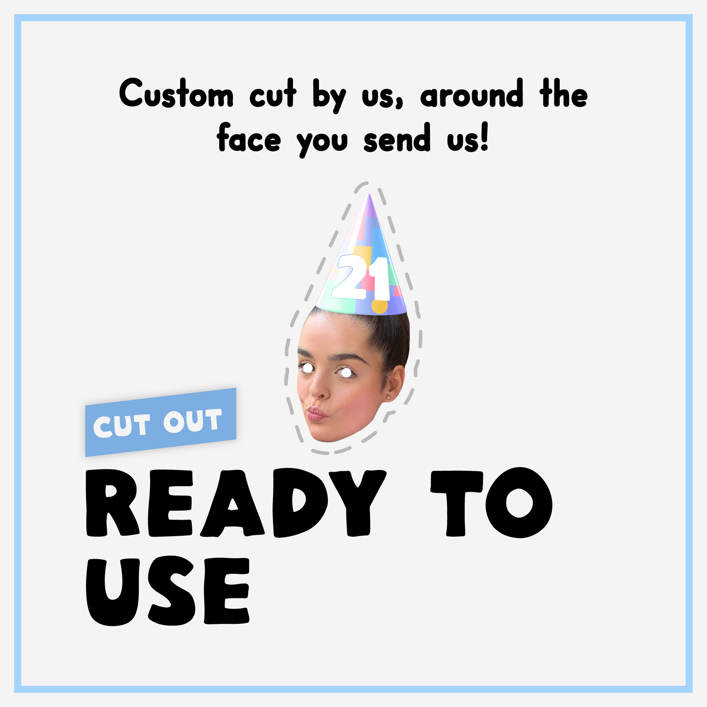 Personalised Face Mask - With A Party Hat