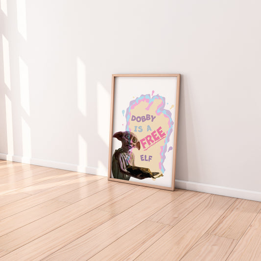 Wall Poster | Harry Potter | Dobby is a Free Elf | Harry Potter Poster | Dobby Poster