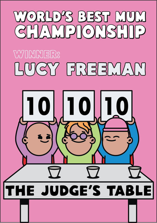 Personalised Mother's Day Card | Best Mum On Earth | Mother's Day | Add Your Name