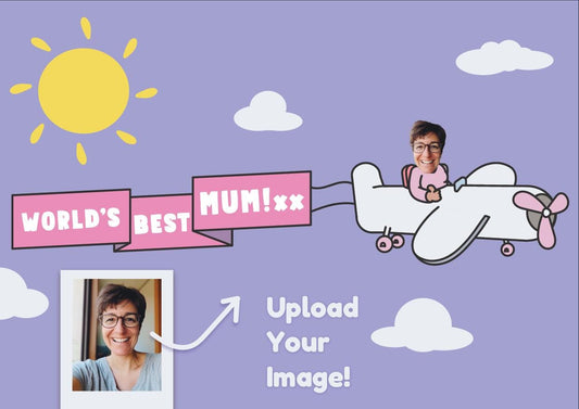 Personalised Mother's Day Card | World's Best Mum | Mother's Day | Upload Your Photo | Any Face