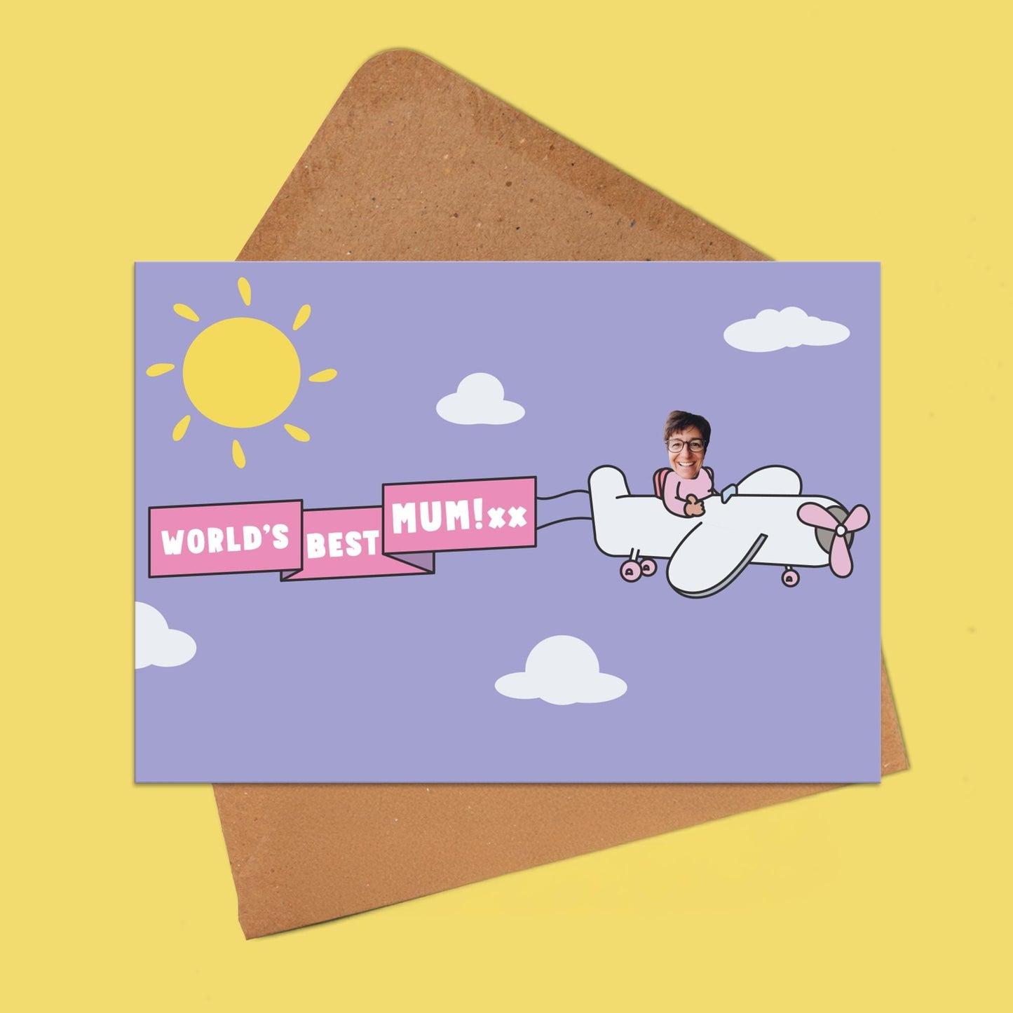 Personalised Mother's Day Card | World's Best Mum | Mother's Day | Upload Your Photo | Any Face