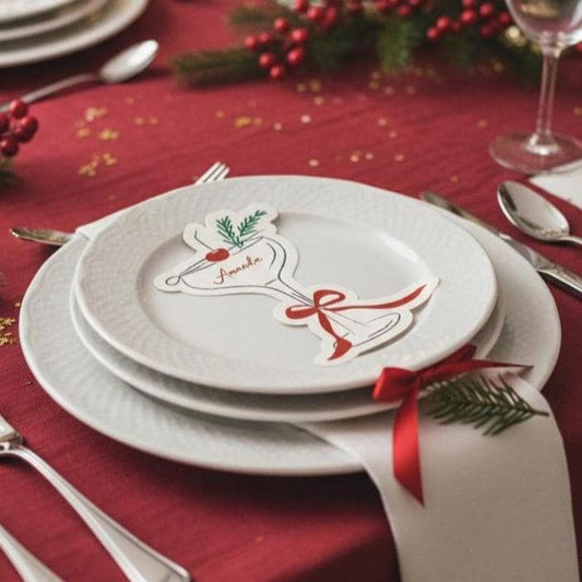 Personalised Christmas Name Place Card - Paper Christmas Table Decor - Custom Table Setting - Xmas Holiday Place Card