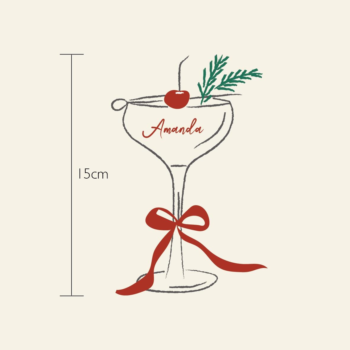 Personalised Christmas Name Place Card - Paper Christmas Table Decor - Custom Table Setting - Xmas Holiday Place Card