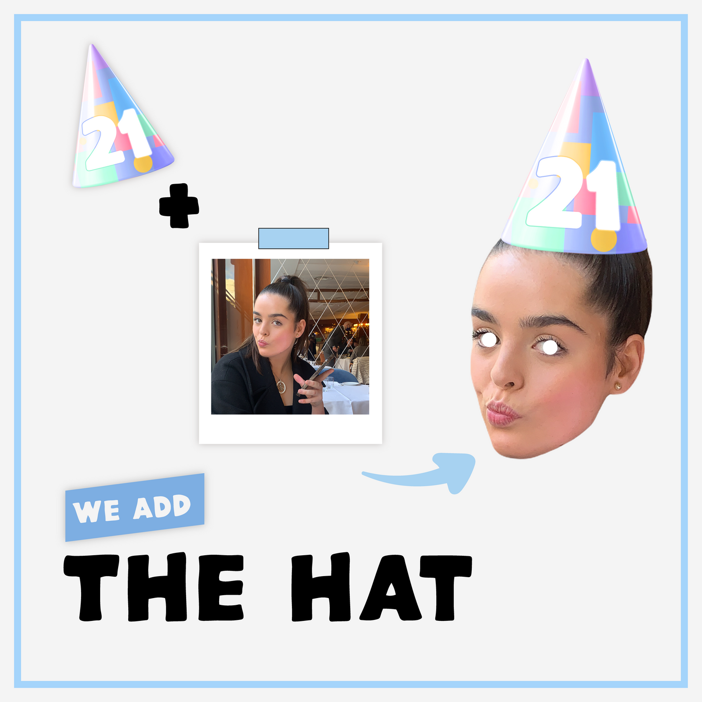 Personalised Face Mask - With A Party Hat