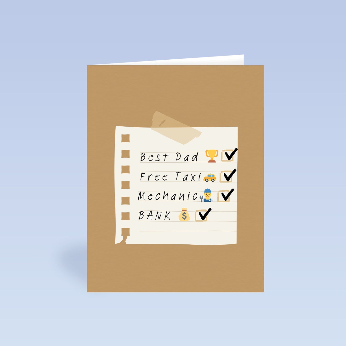 Fathers Day List Card | Greetings Card | Fathers Day | List