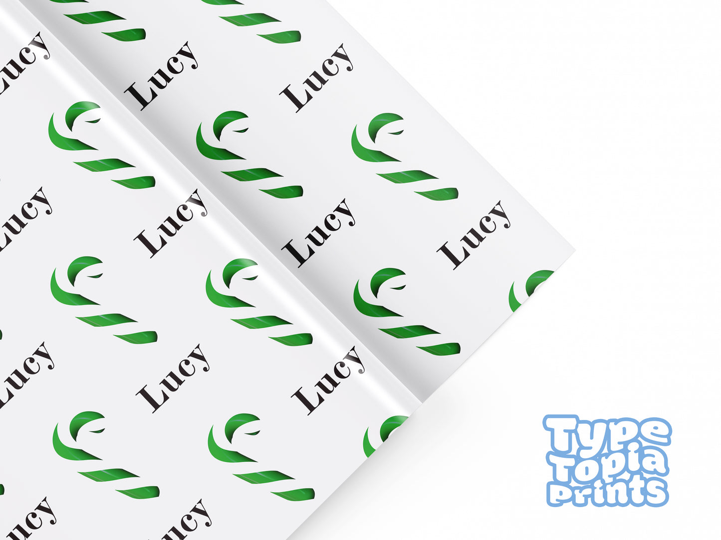 Personalised Christmas Wrapping Paper Candy Cane | Gift Wrap | Christmas Gift