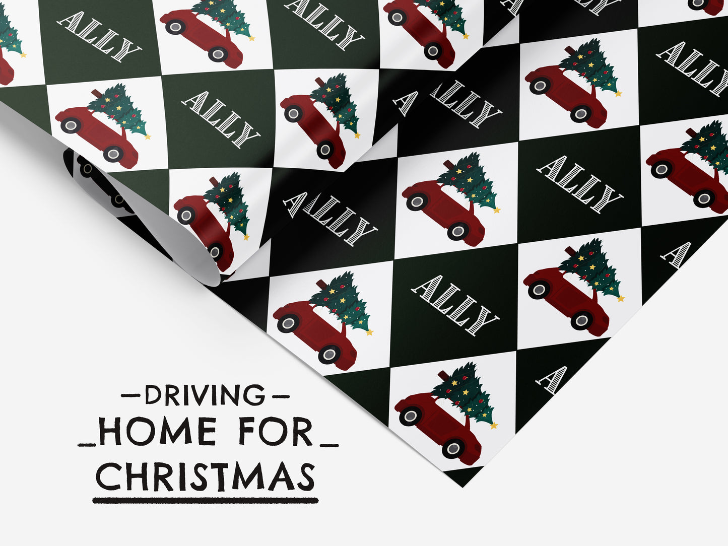 Driving Home For Christmas | Personalised Christmas Wrapping Paper