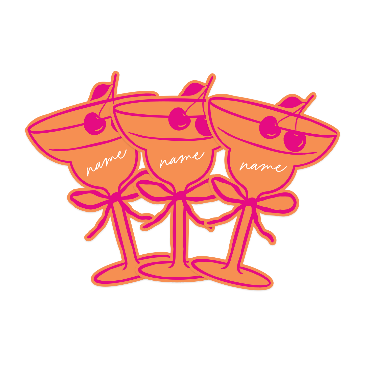 Personalised Cherry Cocktail Place Card