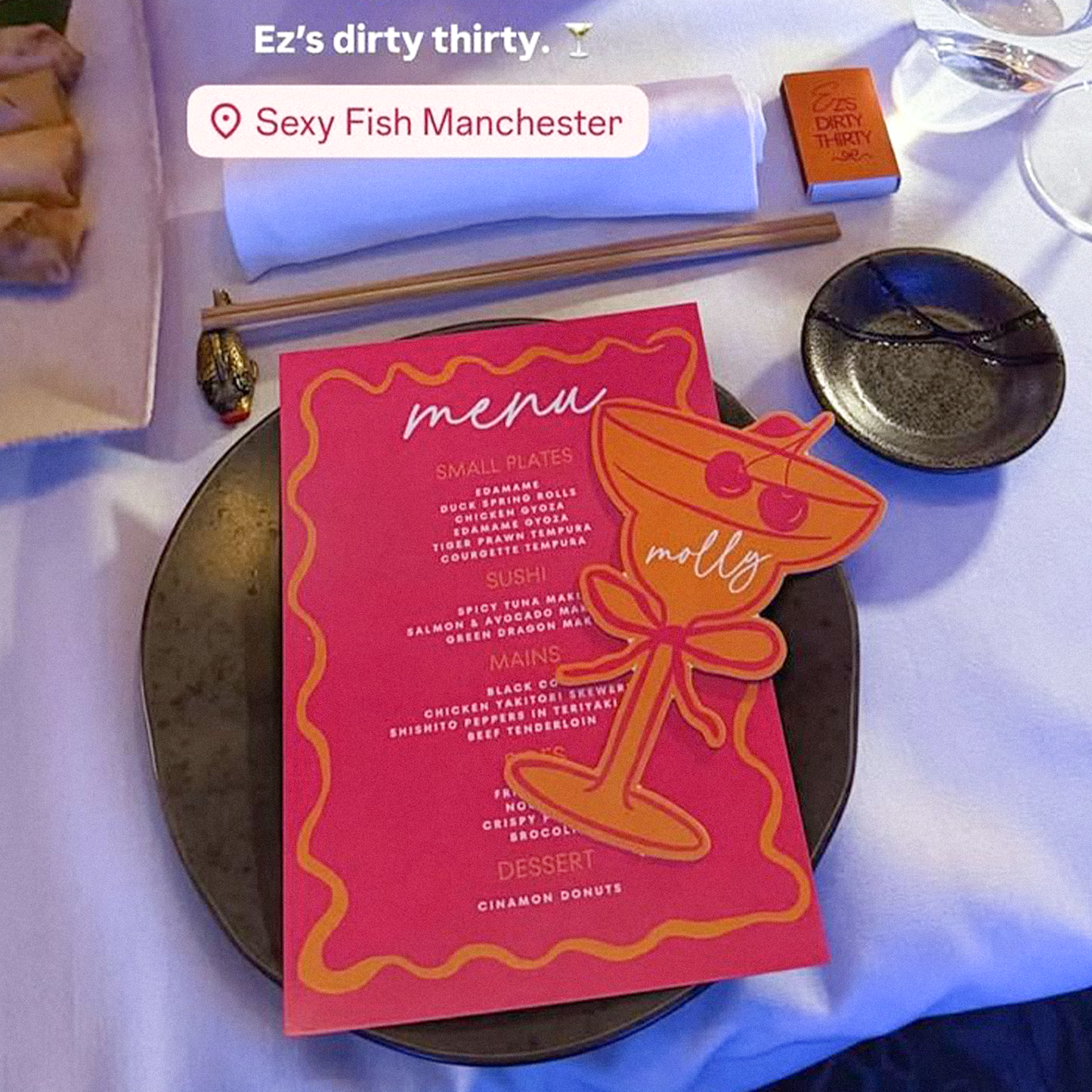 Personalised Cherry Cocktail Place Card