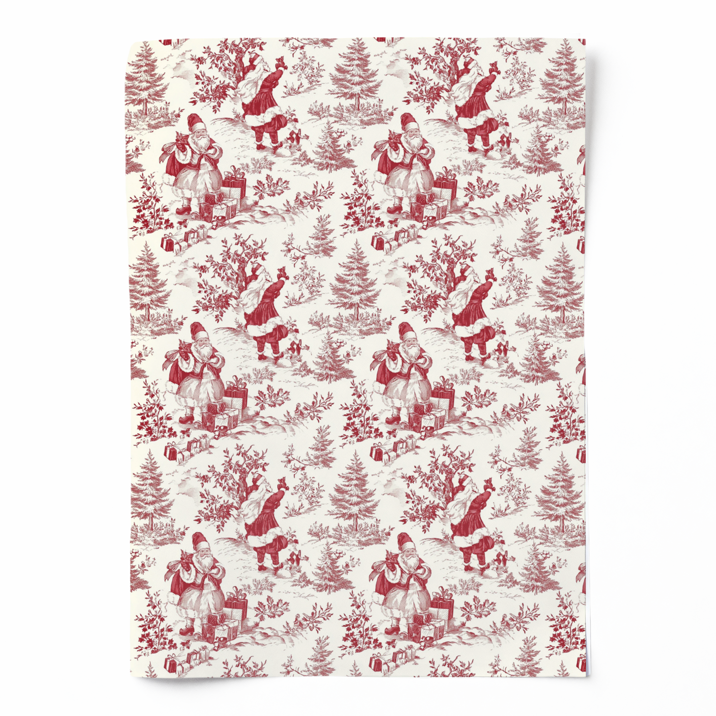 Vintage Santa Red Toile Gift Wrap