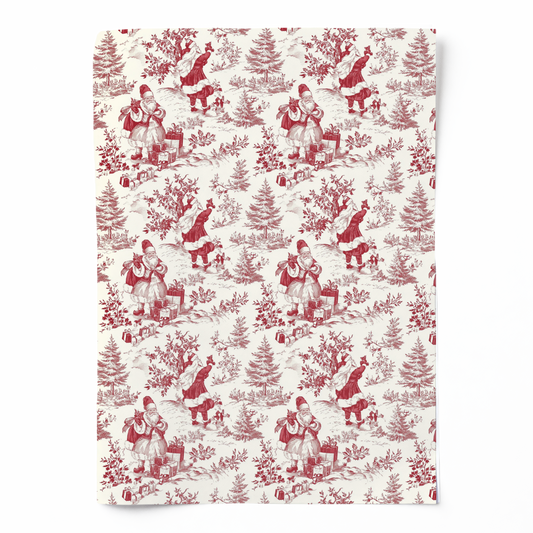 Vintage Santa Red Toile Gift Wrap