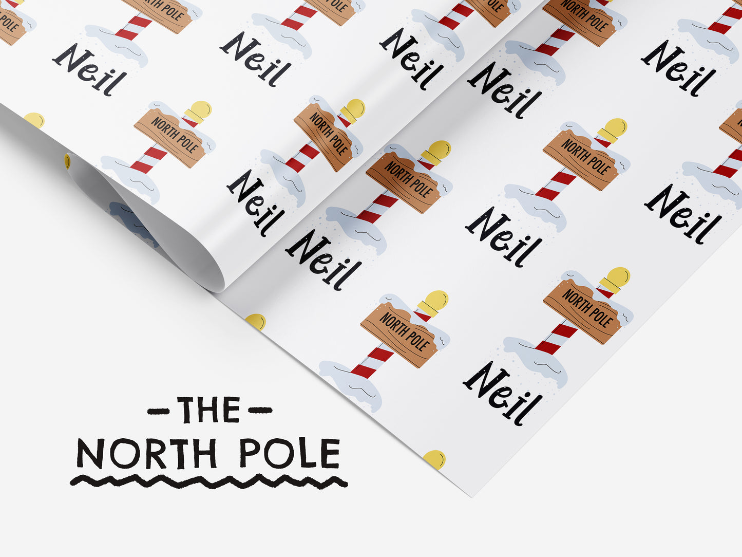 The North Pole | Personalised Christmas Wrapping Paper
