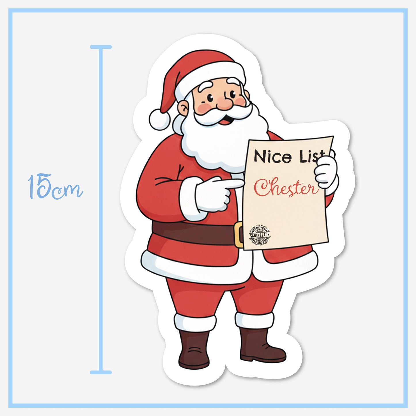 Santa Place Card Christmas Place Card • Personalised Nice List Name Tag • Holiday Table Decor • Santa Menu Card • Festive Dinner Table