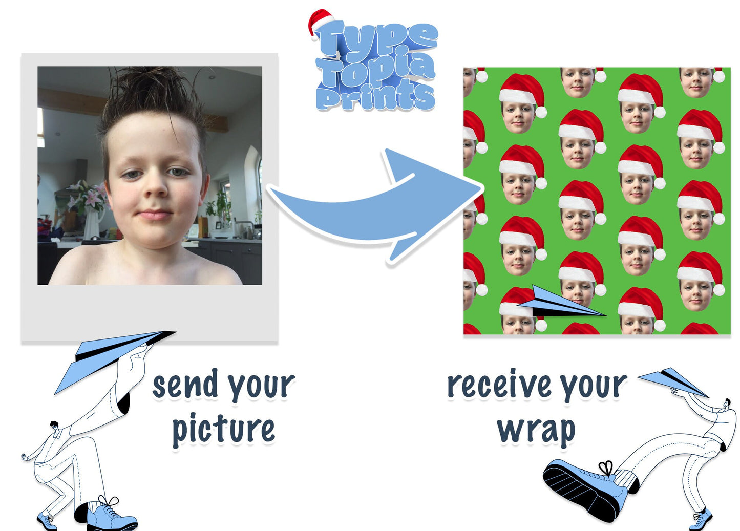 The Santa Hat | Any Face Personalised Wrapping Paper